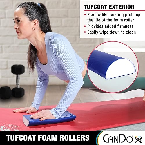 Miniatura 6 de Rodillo de espuma CanDo 30-2235 PE, con acabado TufCoat, redondo, 4" x 36", azul, 1