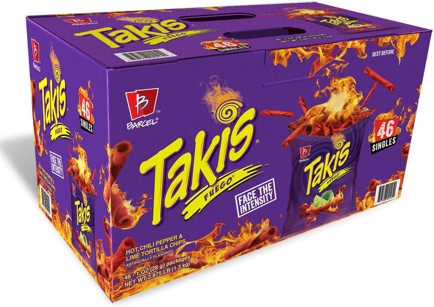 BarcelNCDVRRXK Takis Fuego, 2 Box of 46