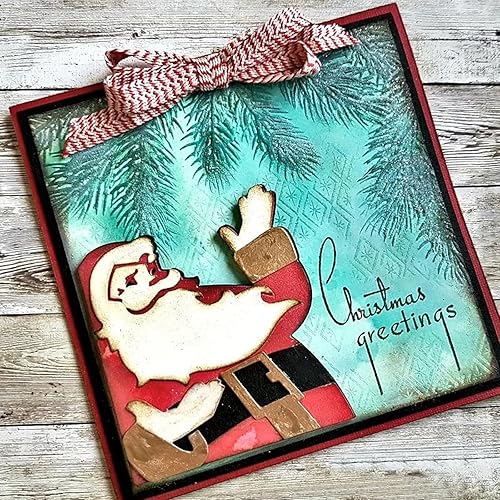 Vista 17 de CYFUN DESIGN Carpeta de relieve con textura 3D, plantilla de carpetas de plástico de bosque para hacer tarjetas, álbumes de recortes y otras T17