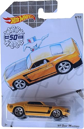 Hot Wheels Mustang 4/10 '69 [amarillo], 50 aniversario de Larry Wood