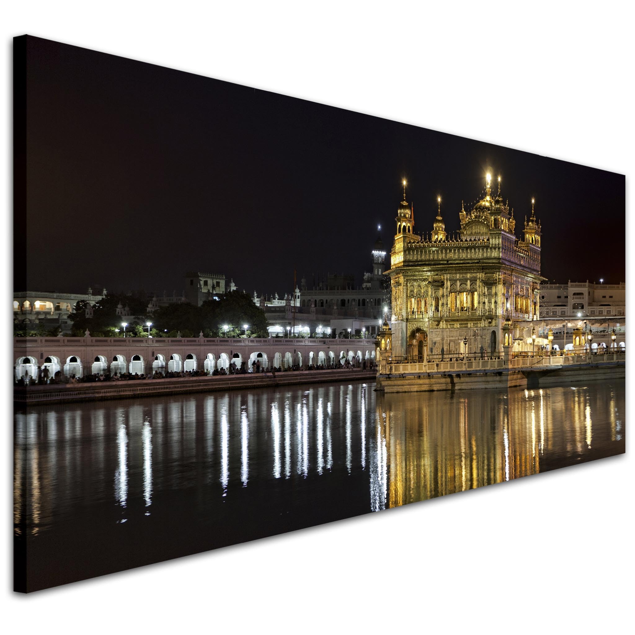 Wallfillers Sikh Golden Temple Amritsar Canvas Wall Art Print - 1195-118x49cm