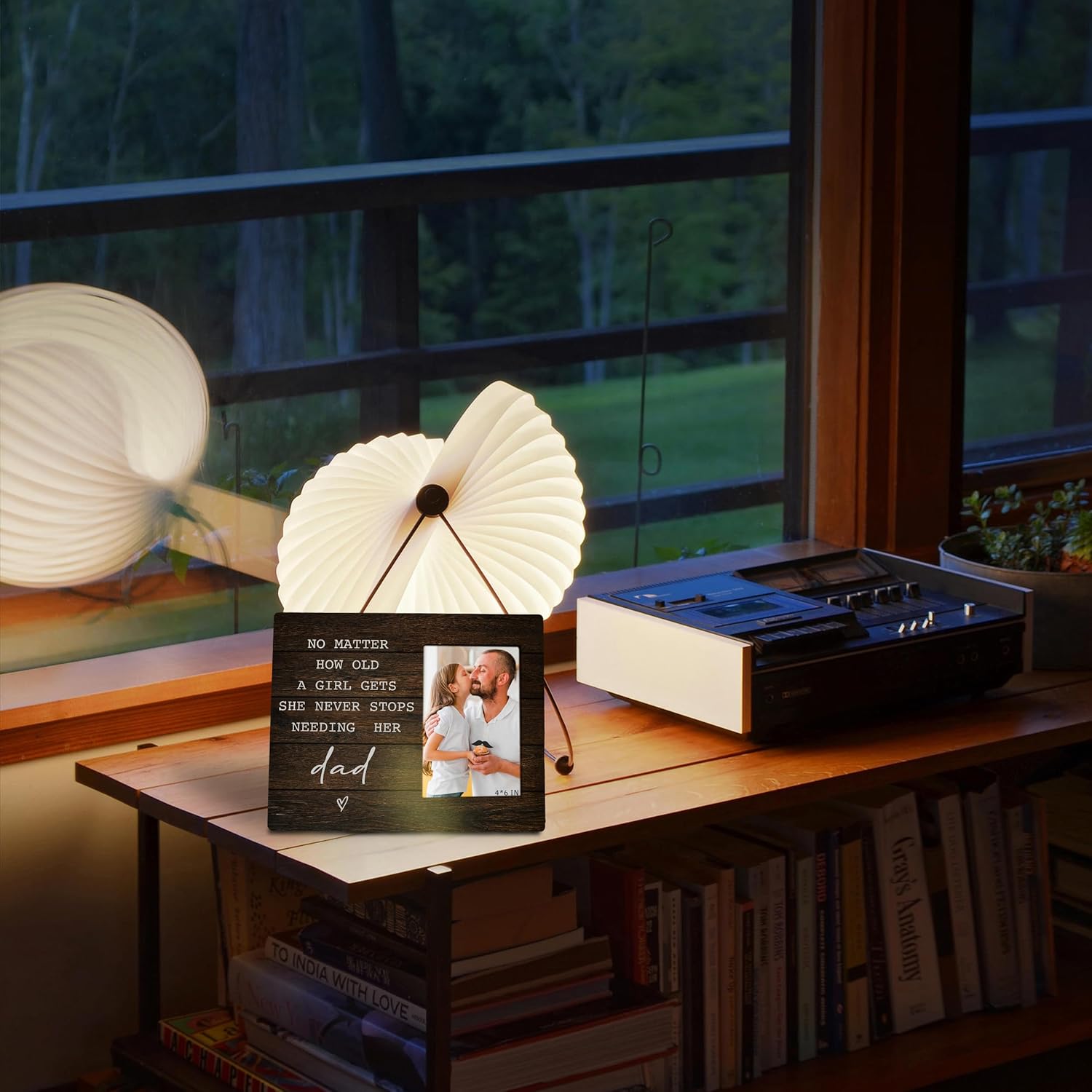 Dad Gifts from Daughter 4x6 Picture Frame, Father's Day Birthday Christmas Gifts from Sons Daughters Kids Tabletop Desk Decor Home Office,Farmhouse Wooden Picture Frame - Image 3