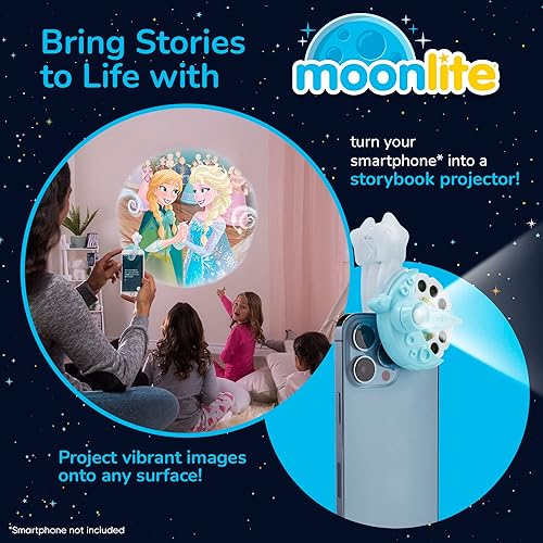 Miniatura 2 de Moonlite - Miniproyector de cuentos con 4 historias de Frozen de Disney, una manera mágica de leer juntos, libros de cuentos digitales de princesas,