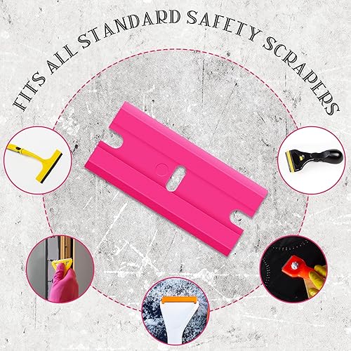 Miniatura 4 de Honoson 300 cuchillas raspadoras de plástico para rascador de plástico, cuchillas de afeitar de doble filo con ranura para punta, cuchillas de borde