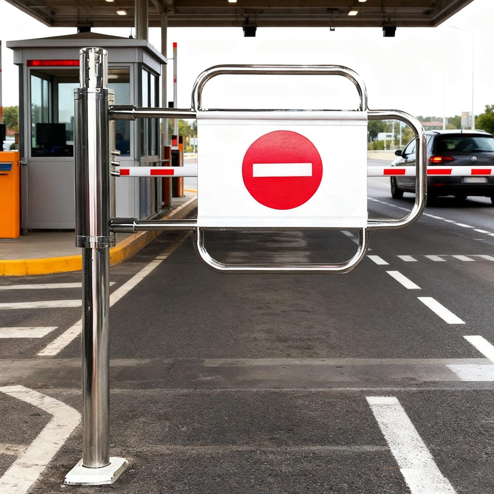 Puerta de cierre automático para acceso peatonal y peatonal, barrera de control de entrada unidireccional para almacenes y soluciones de acceso seguro.