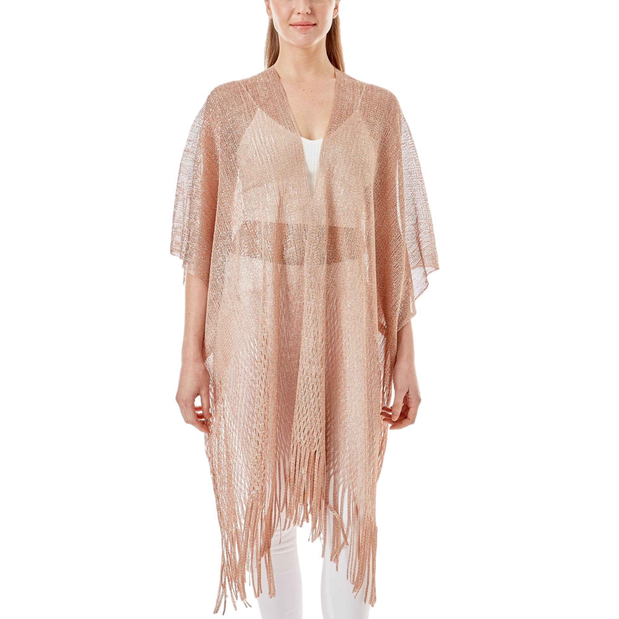 GenericCover Ups Wraps for Women Metallic Sparkle Glitter Crochet Mesh Bathing Suit Swimwear