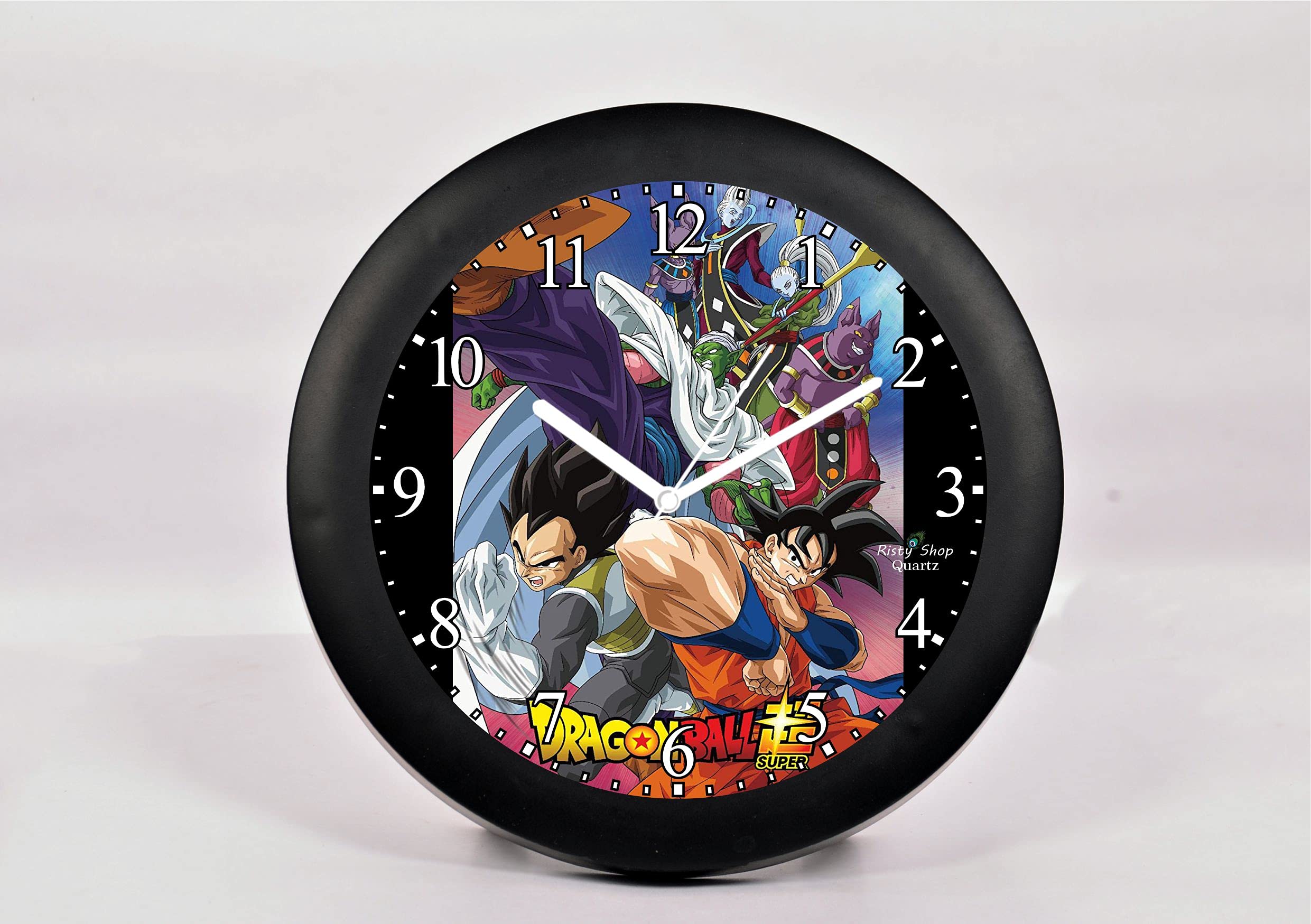 Risty Shop Analogue Super Group Dragon Ballz Superhero Anime Table Clock Decoration,Sleek Design,Black Colour Polished Case,Clear Glass Lense,Modern Quartz Movement 6 inch. Best Gift