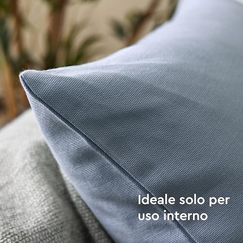 Vista 282 de Encasa Homes - Juego de 2 fundas de almohada, 18 x 18 pulgadas, lona de algodón teñidas, cuadradas, decorativas, para sofá, silla, cama y hogar, Azul