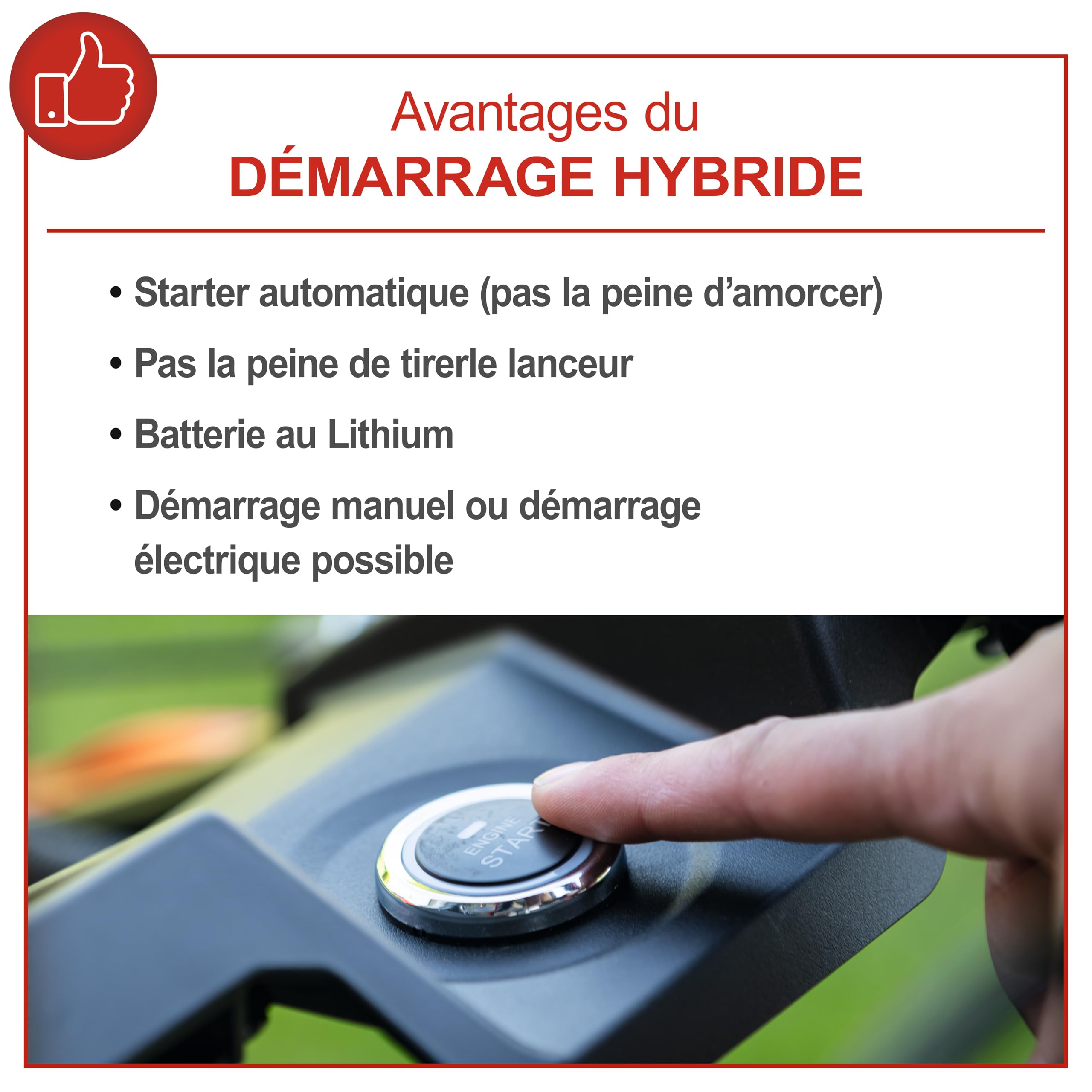 Scheppach Tondeuse à Gazon Hybride MS225-53E – Moteur 4 Temps 224 cm3 / 6 CV – 4400 W – Largeur de Coupe 53 cm – Démarrage électrique – Bac 65 L – Batterie 2Ah + Chargeur Inclus