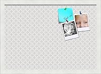 Vista 322 de PinPix Tablero de anuncios de corcho de 12 x 12 pulgadas. Este tablero decorativo enmarcado viene con diseño de círculos B W y un marco blanco