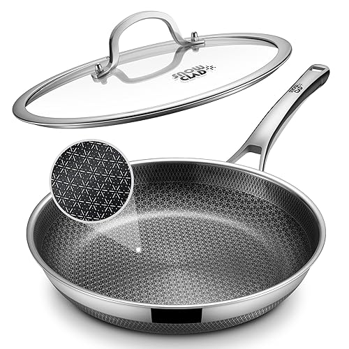 Non Stick Frying Pans, 12-inch with Lid, Hybrid Fajita Pans