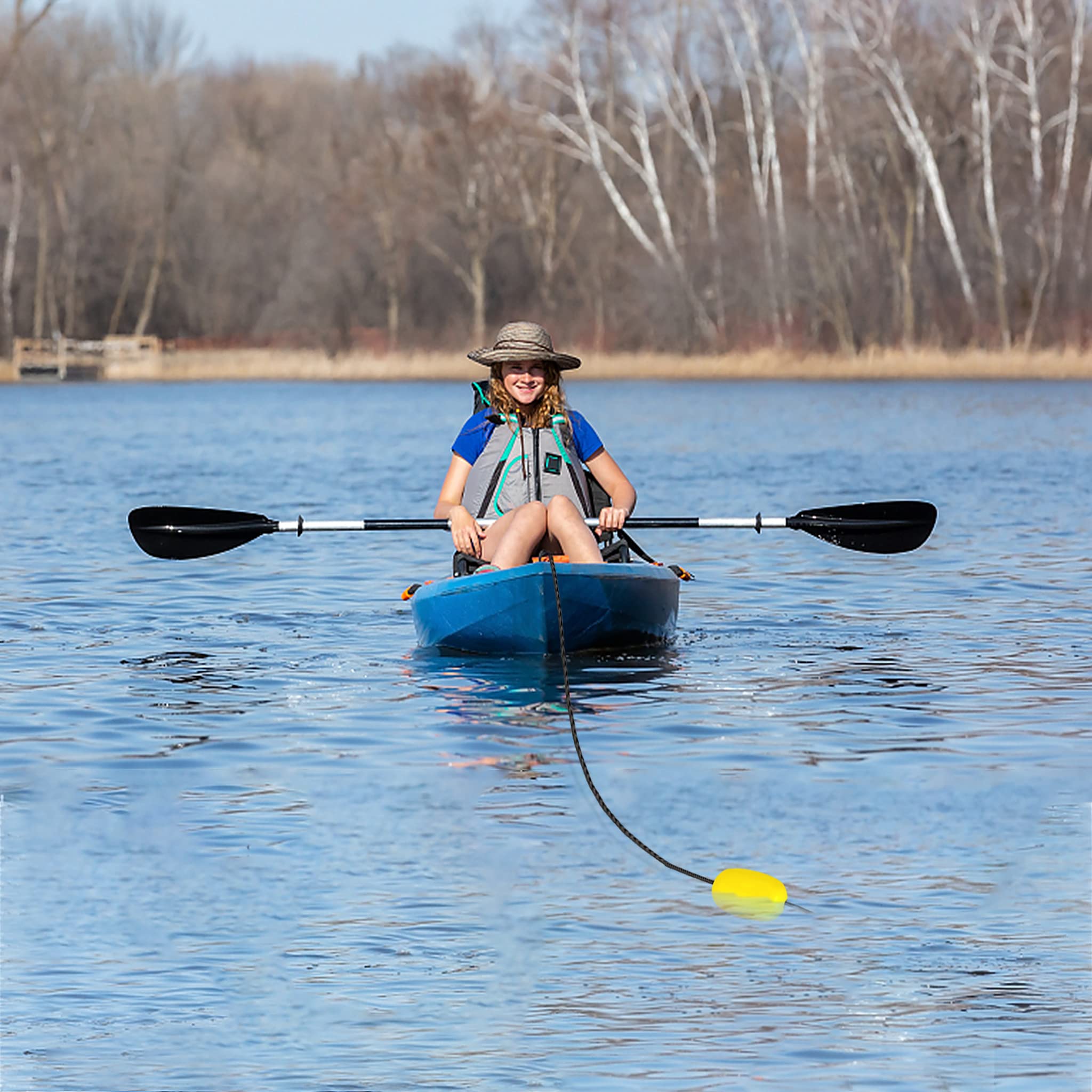 FIVMEN Bootsanker 1.5KG Anker Boot Tragbarer Faltanker mit 10m Seil und Kletterschnalle Boot Zubehör für SUP Schlauchboote Kajaks Paddelboards