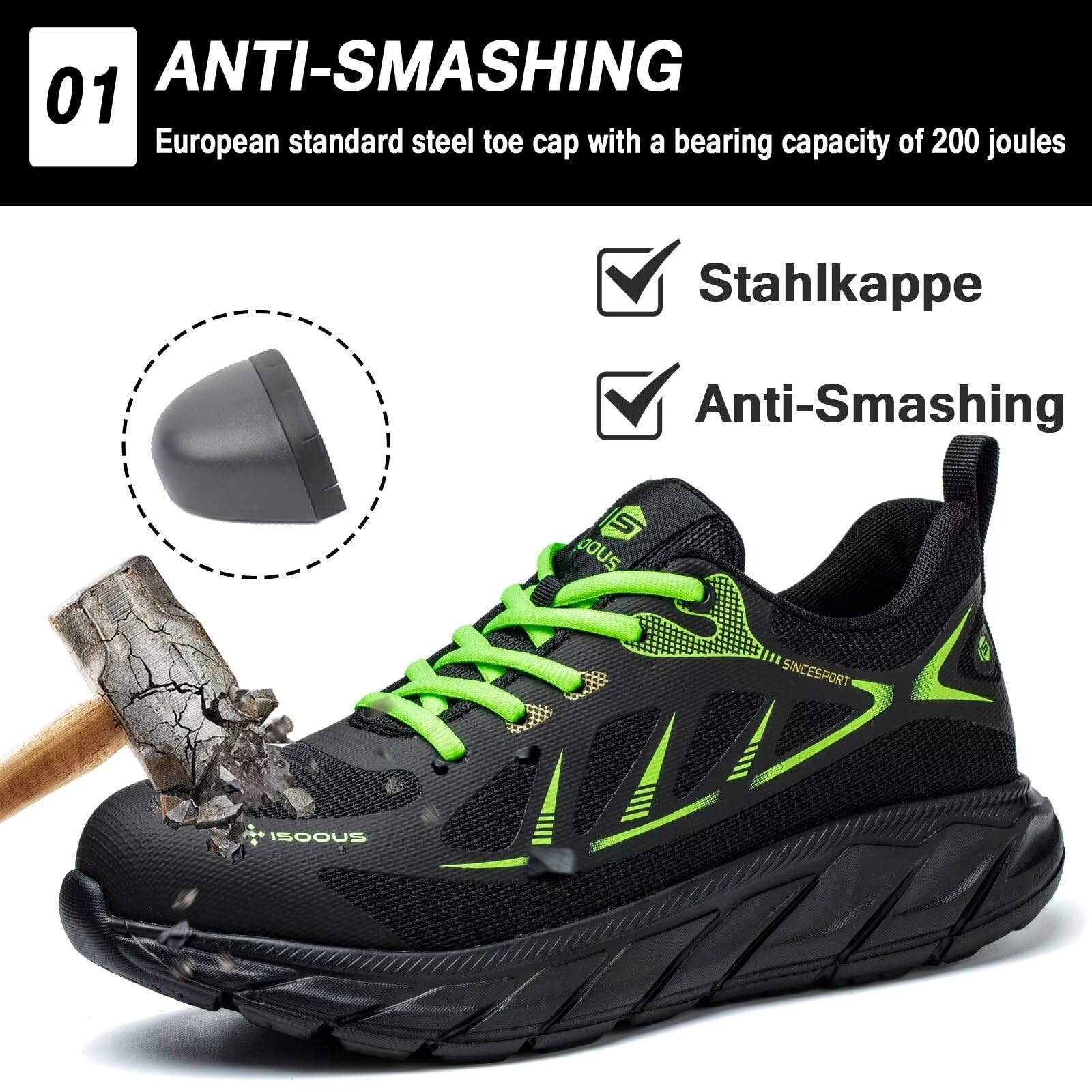 Scarpe Antinfortunistiche Uomo Scarpe da Lavoro Donna Leggere Scarpe Sicurezza con Punta in Acciaio Traspiranti
