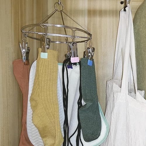 Miniatura 6 de uxcell Clips de lavandería con hebilla, ganchos colgantes de acero inoxidable para ropa de botas, color negro, 2.126 in, 30 unidades