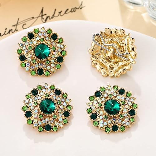 Miniatura 6 de 4 botones de diamantes de imitación, adornos de cristal para ropa, joyería, decoración de bricolaje, para manualidades, boda, novia (azul ácido)