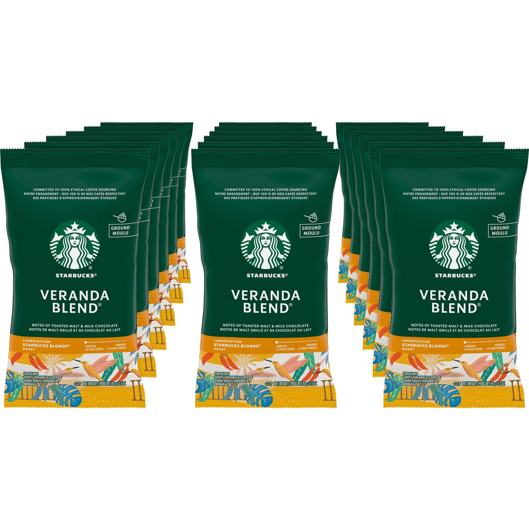 SBK11020676 Premium Blonde Roast Ground Coffee, 2.5oz (Pack of 18) Packaging may vary