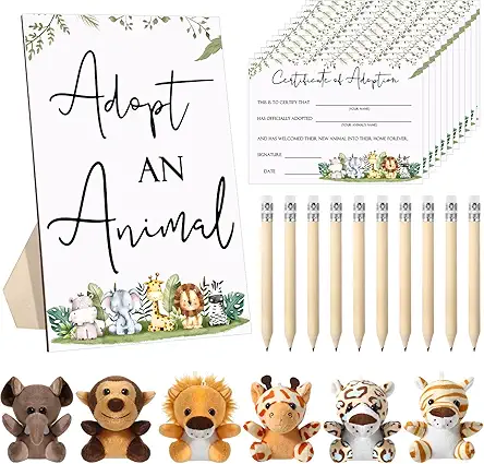 Leitee 59 Pcs Baby Shower Games Animal Adoption...