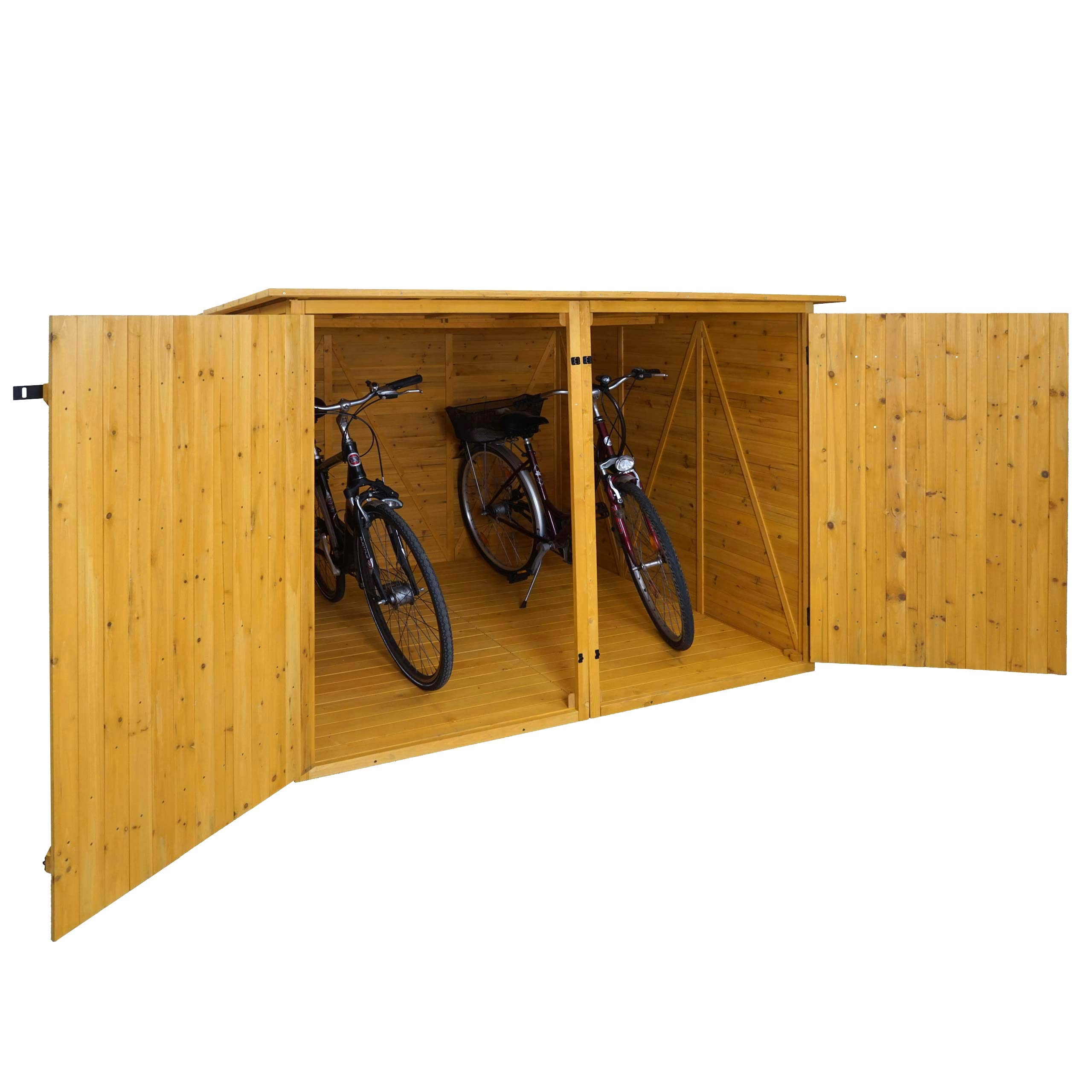 HWC-H60 Fahrradgarage – Zweiteilige Holzfahrradbox mit abschließbaren Türen