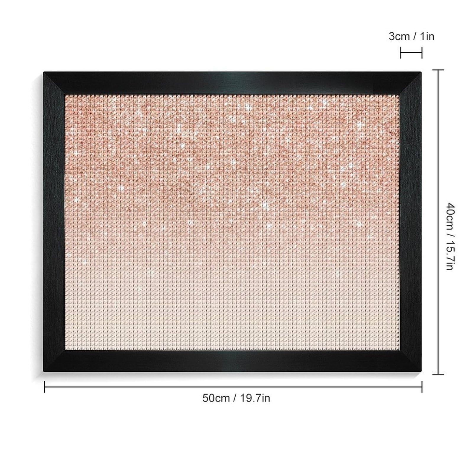 Cmagnifico Kit de peinture diamant à faire soi-même avec cadre, or rose, imitation diamant carré, kit d'art diamant pour décoration murale, 40 x 50 cm