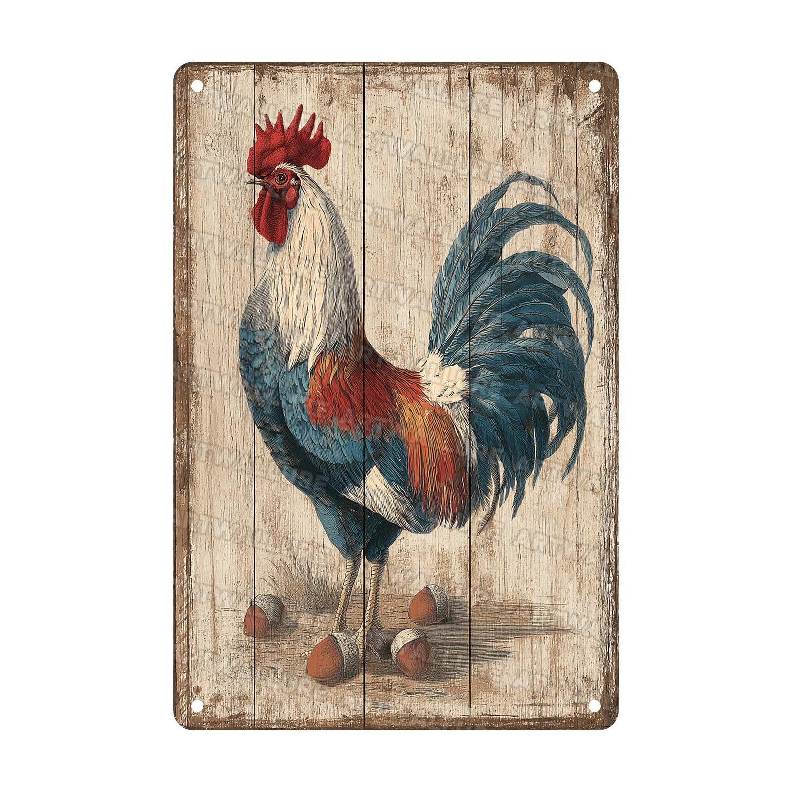 Funny Rooster Chicken Coop Vintage Metal Sign Home Kitchen Bathroom Garden Wall Art Decor Tin Poster 8X12Inch