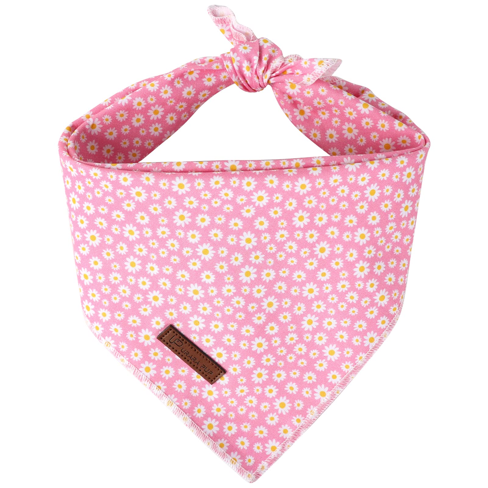 UP URARA PUP Summer Dog Bandana, Hawaii Bandana for Medium Large Dog, Cute Pink Puppy Bandana, Cotton Adorable Pet Triangle Bid Scarf Kerchief for