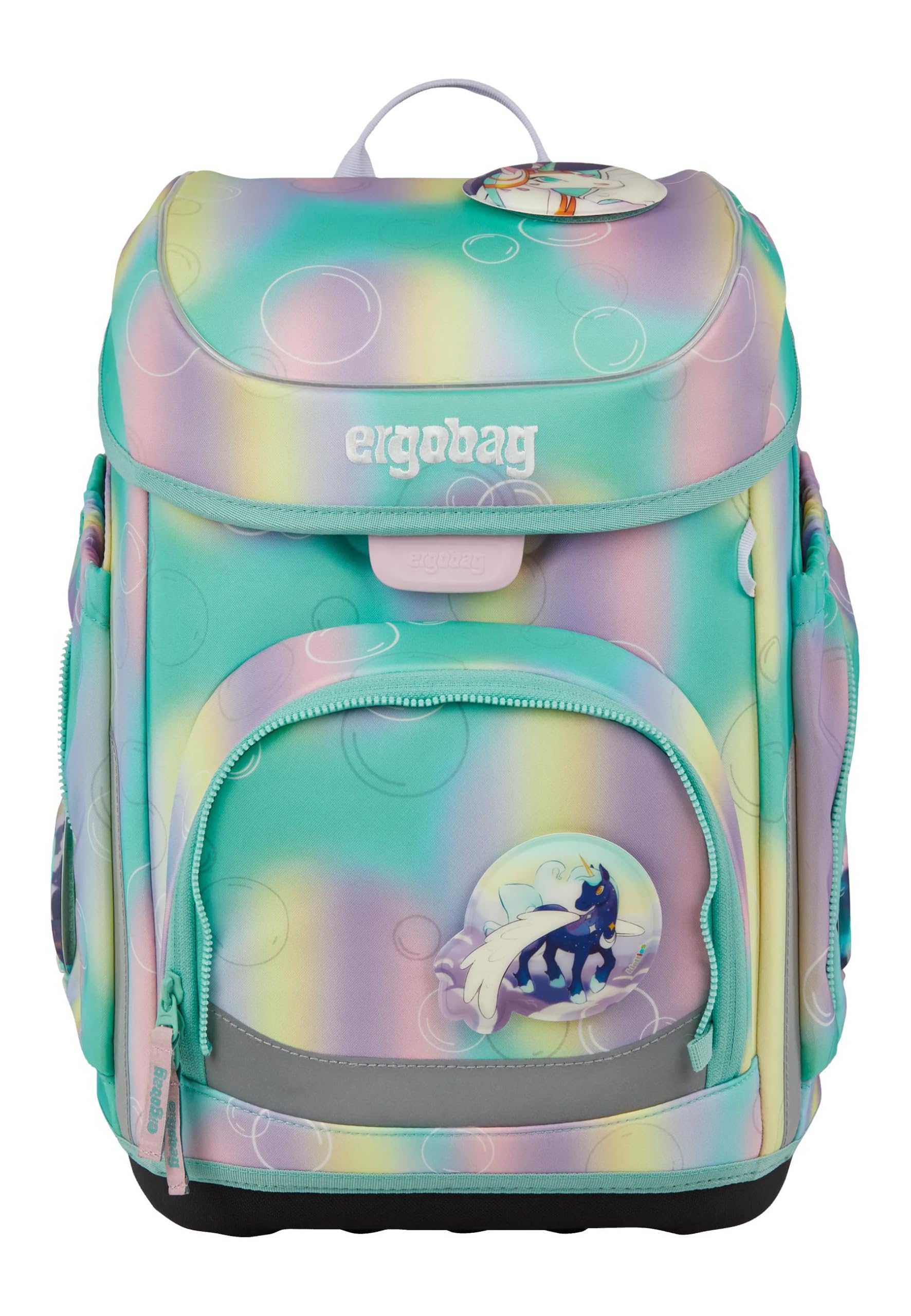ergobag Schulranzen-Set cubo Bundle Set ZauBärwelt - Mint | Ergonomischer Schulrucksack Klassisch, 6-teilig, für die 1. Klasse Grundschule, ideal für den Schulstart