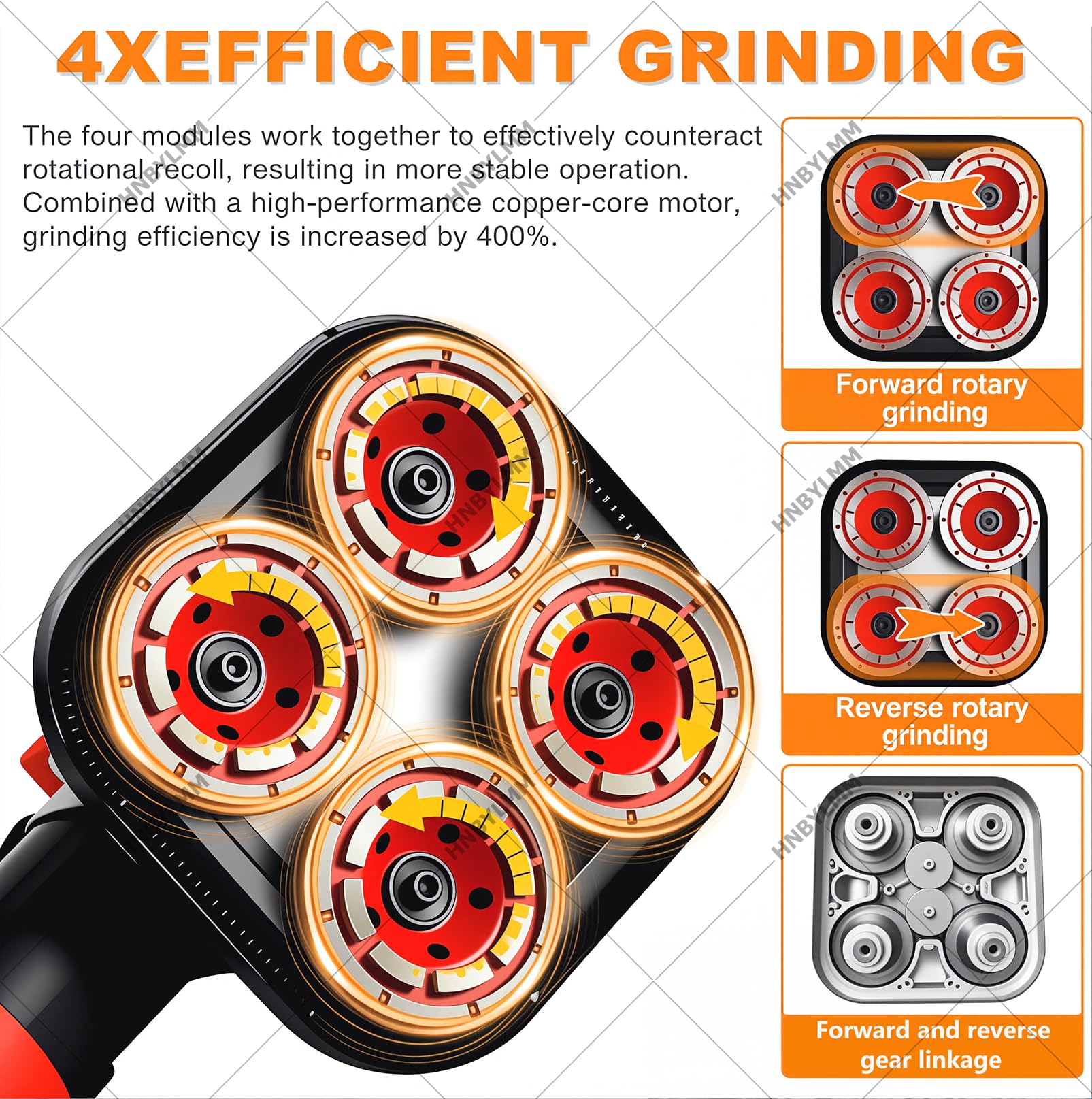 Máquina pulidora de hormigón eléctrica con Varilla de extensión, máquina pulidora de hormigón de 3600 W con Control de 6 velocidades y 4 Discos de Diamante, para hormigón, mármol y Granito A