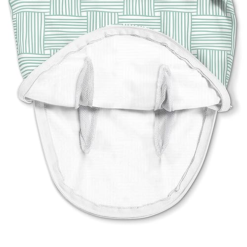 Miniatura 4 de SwaddleMe Luxe Perfect Temp Swaddle con 100 algodón orgánico pequeñomediano 1 paquete tejido de cesta 0-3 meses