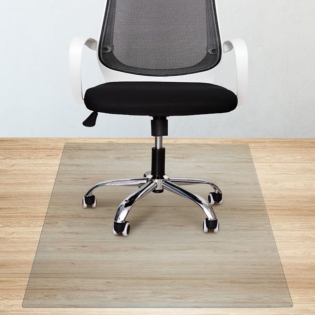 AllRight Chair Mat Clear PVC Unrolled Chair Mat 90cm x 120cm Transparent Office Home Floor Protector mat for Hard Floor Carpet Non-Slip Hardwood Floor Chair Mat Rectangle