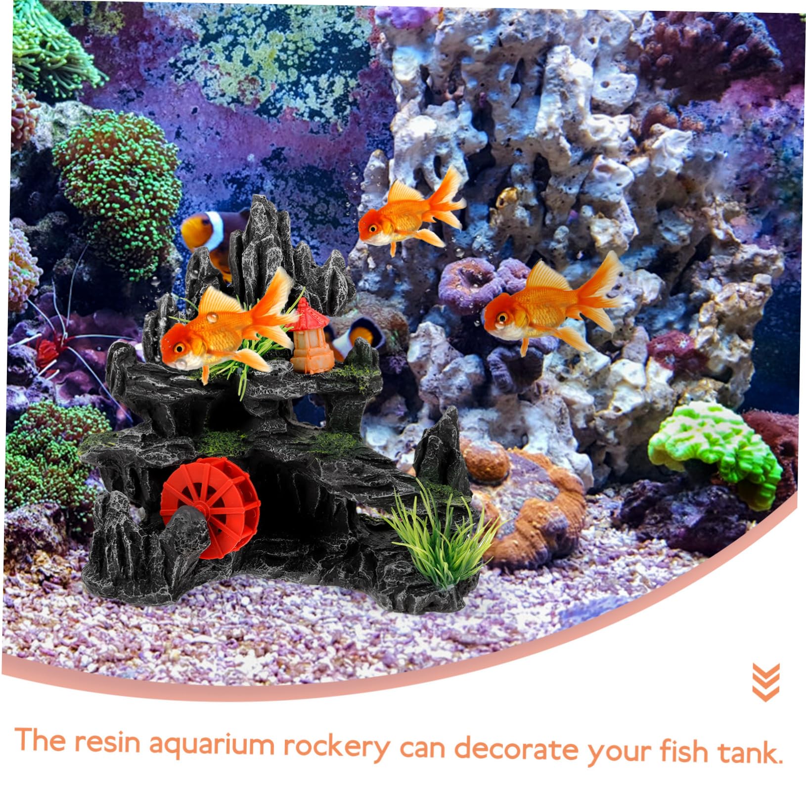 DOITOOL Lot De 2 Cachettes pour Aquarium Rochers Grottes De Montagne Ornements en Résine Naturelle Grottes pour Reptiles Grottes À Crevettes Ornements en Rondins