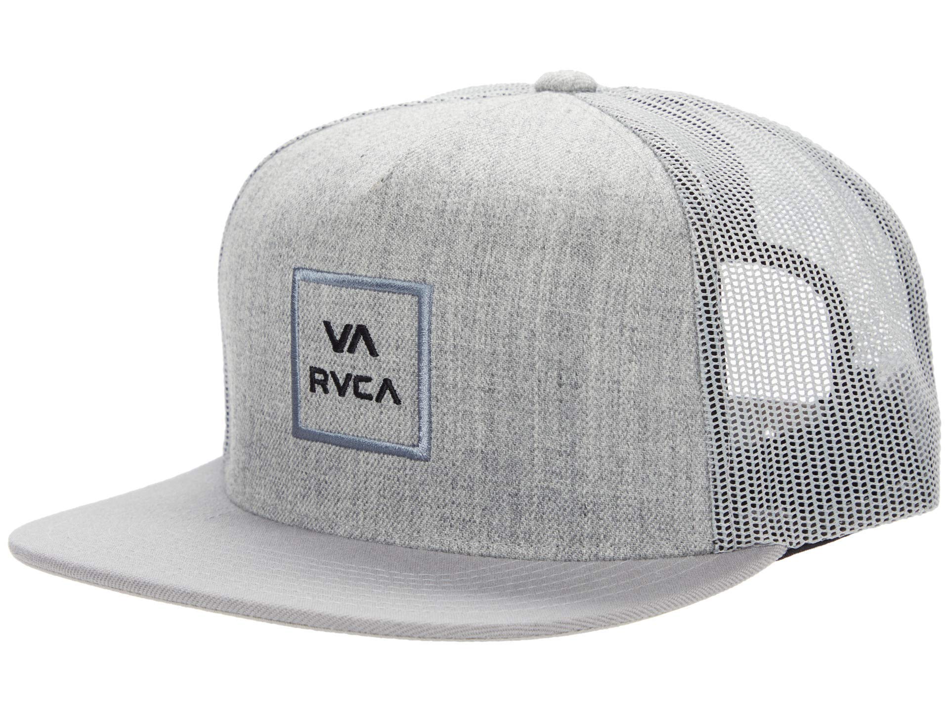 RVCA Men's Adjustable Snapback Mesh Trucker Hat Baseball Cap, Grey, One Size