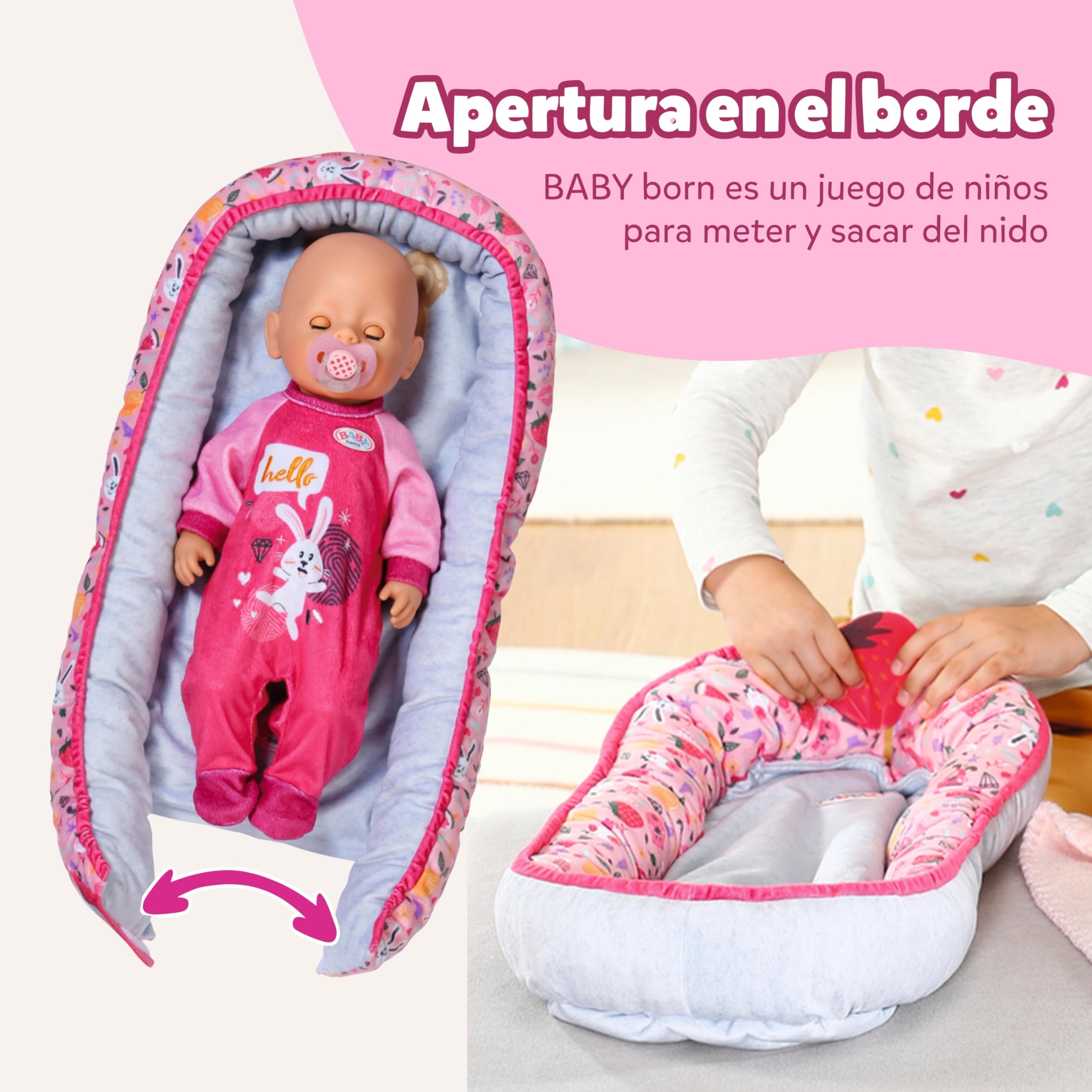 Baby Born Baby Nest - para Todas Las muñecas de 36 cm y 43 cm - Accesorios muñecas - Apto para niños a Partir de 3 años
