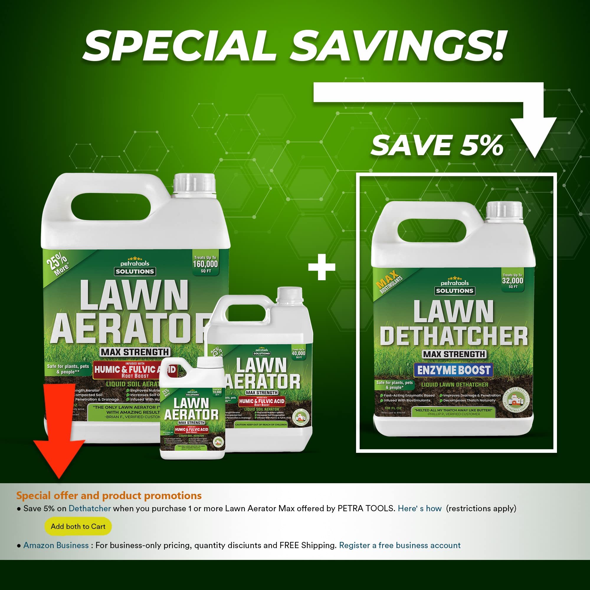 Buy PetraTools Liquid Aeration for Lawn with Humic & Fulvic Acid Biostimulants, Liquid Aerator