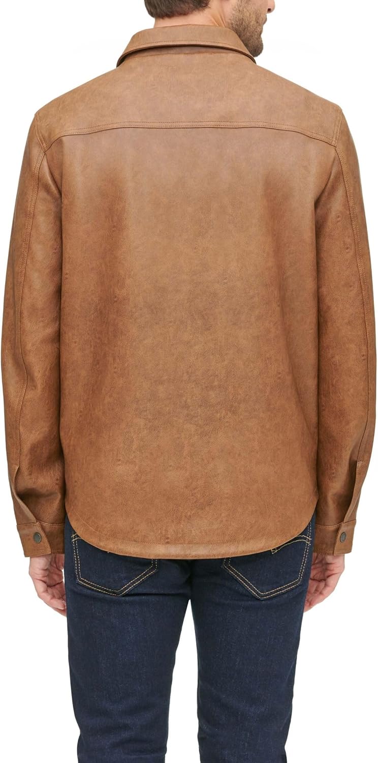 Levi's Men's Faux Leather Shirt Jacket - Image 3