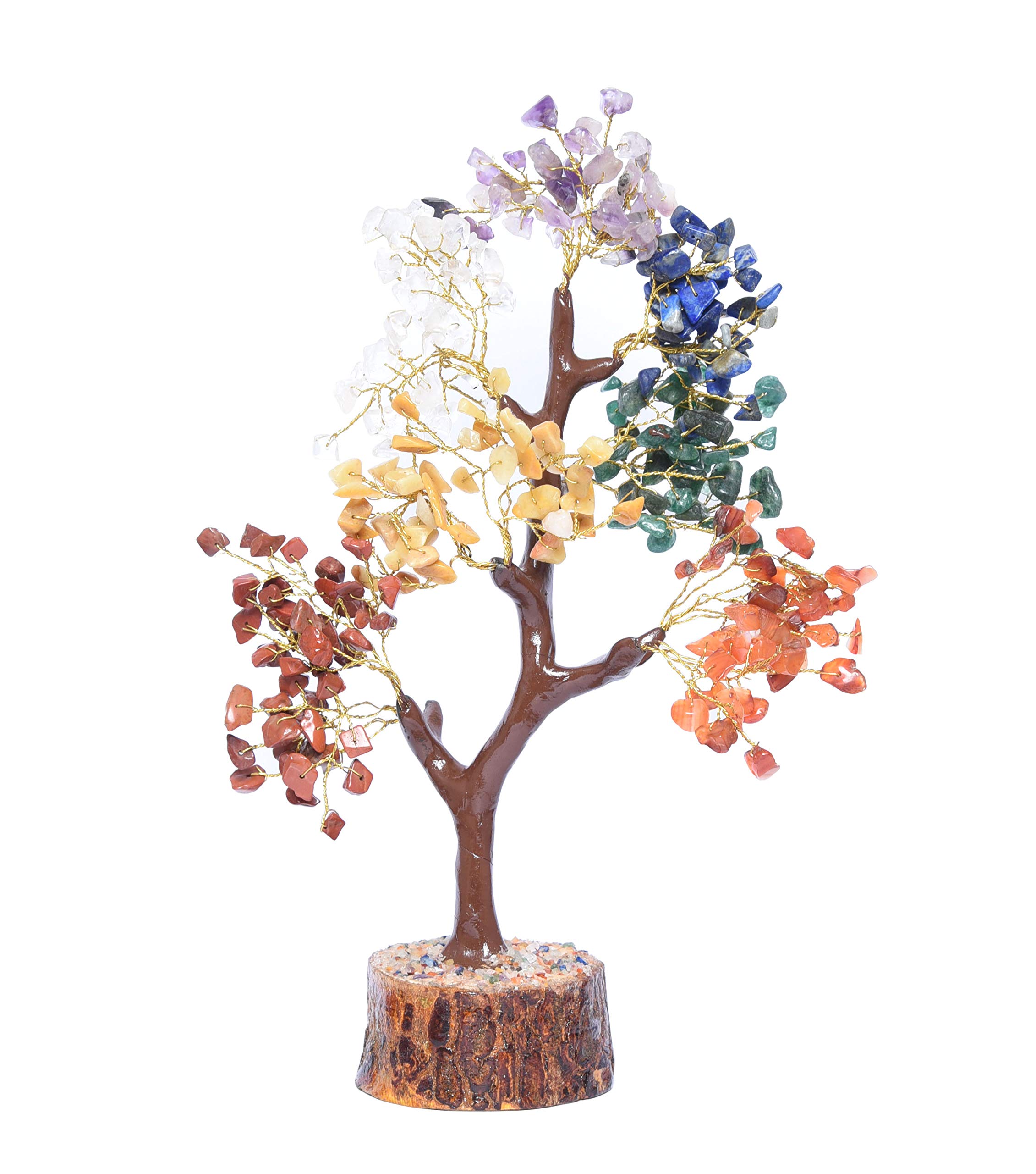 Reiki Spriritual Healing Meditation Table Decor Golden Wire Multi Seven Chakra Tree Feng Shui Gift Vastu Table Decor Tree