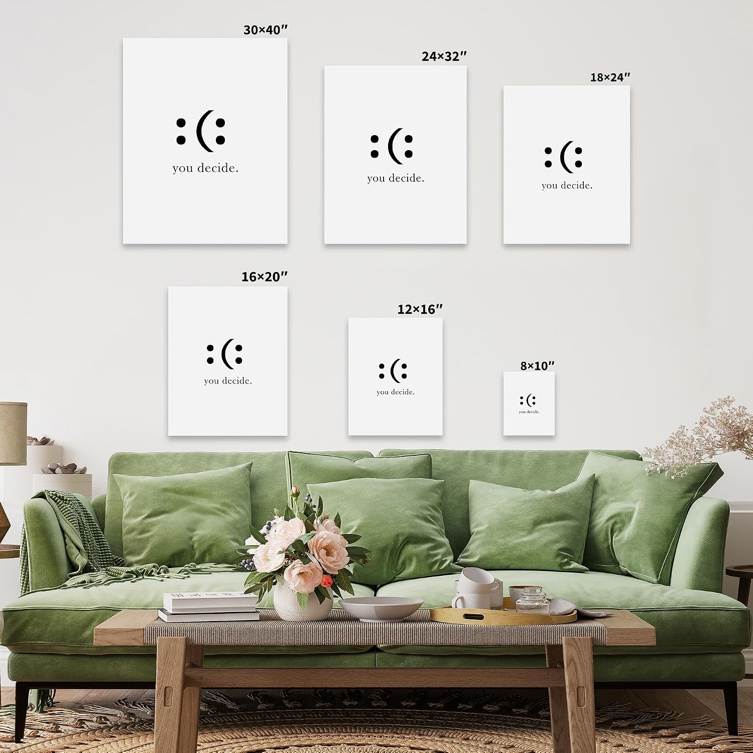 Poster Master Motivational Canvas - Retro Inspirational Print - You Decide, Smile, Minimalist, Unique - Gift for Artist, Friend - Wall Decor for Bedroom, Dorm, Office - 8x10 STRETCHED Canvas