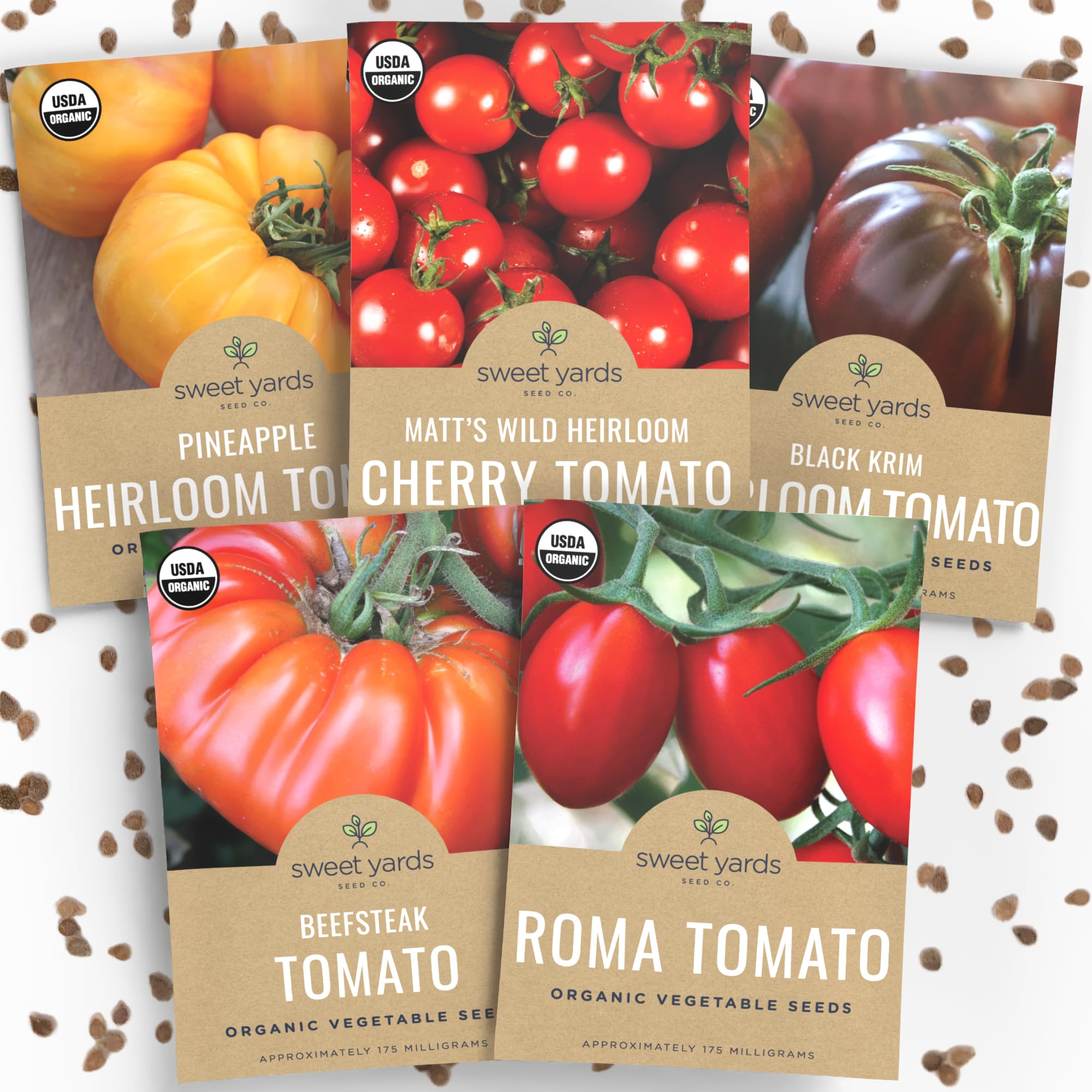 tomato2枚セット Amazon.com: Organic Tomato Seeds Variety Pack - 5 Individual Packs