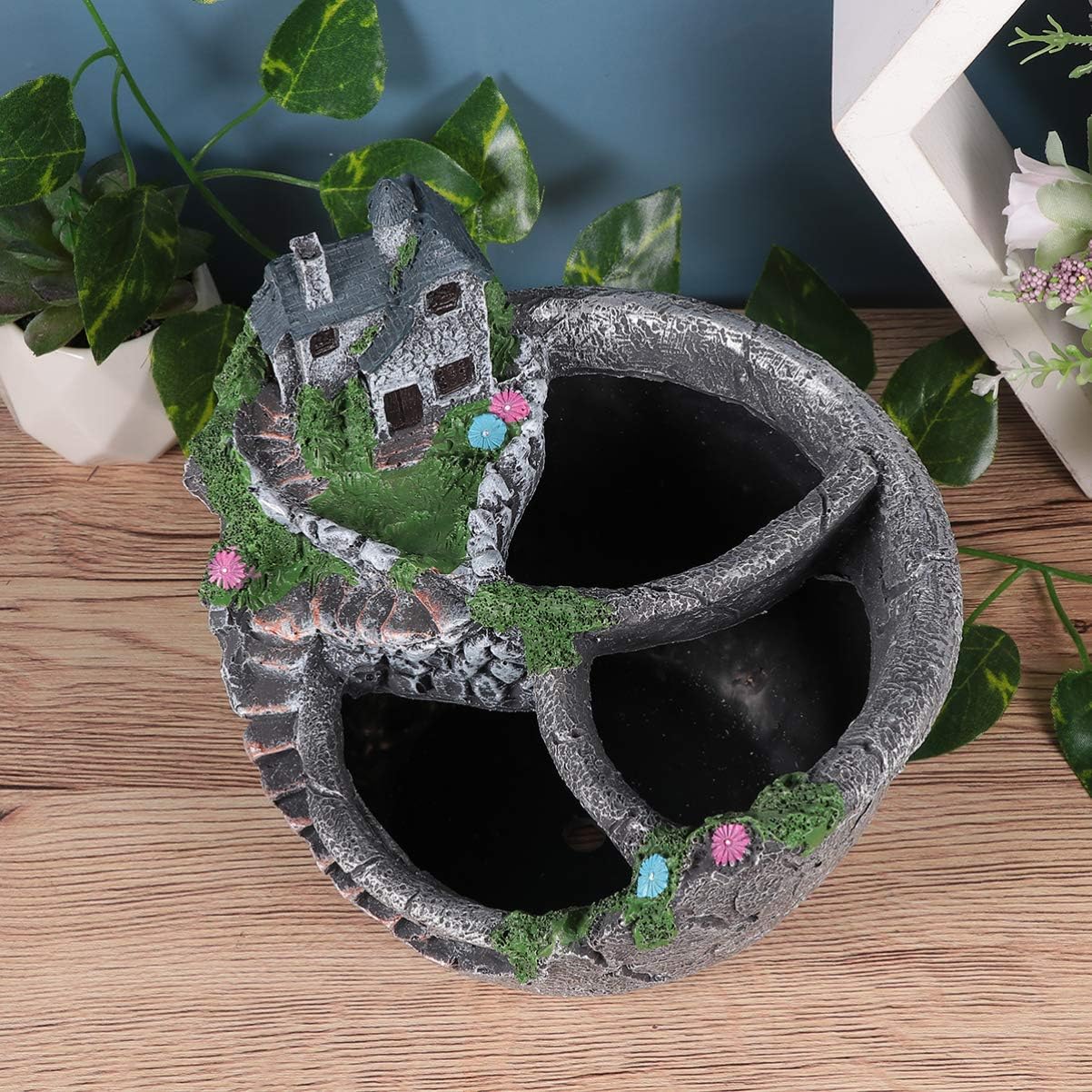 Cabilock 1pc Garden Basin Flower Pot Flower Plant Pots Succulent Flowerpot Succulent Planter Container Plants Ornaments Round Planter House Miniature The Lazy Child