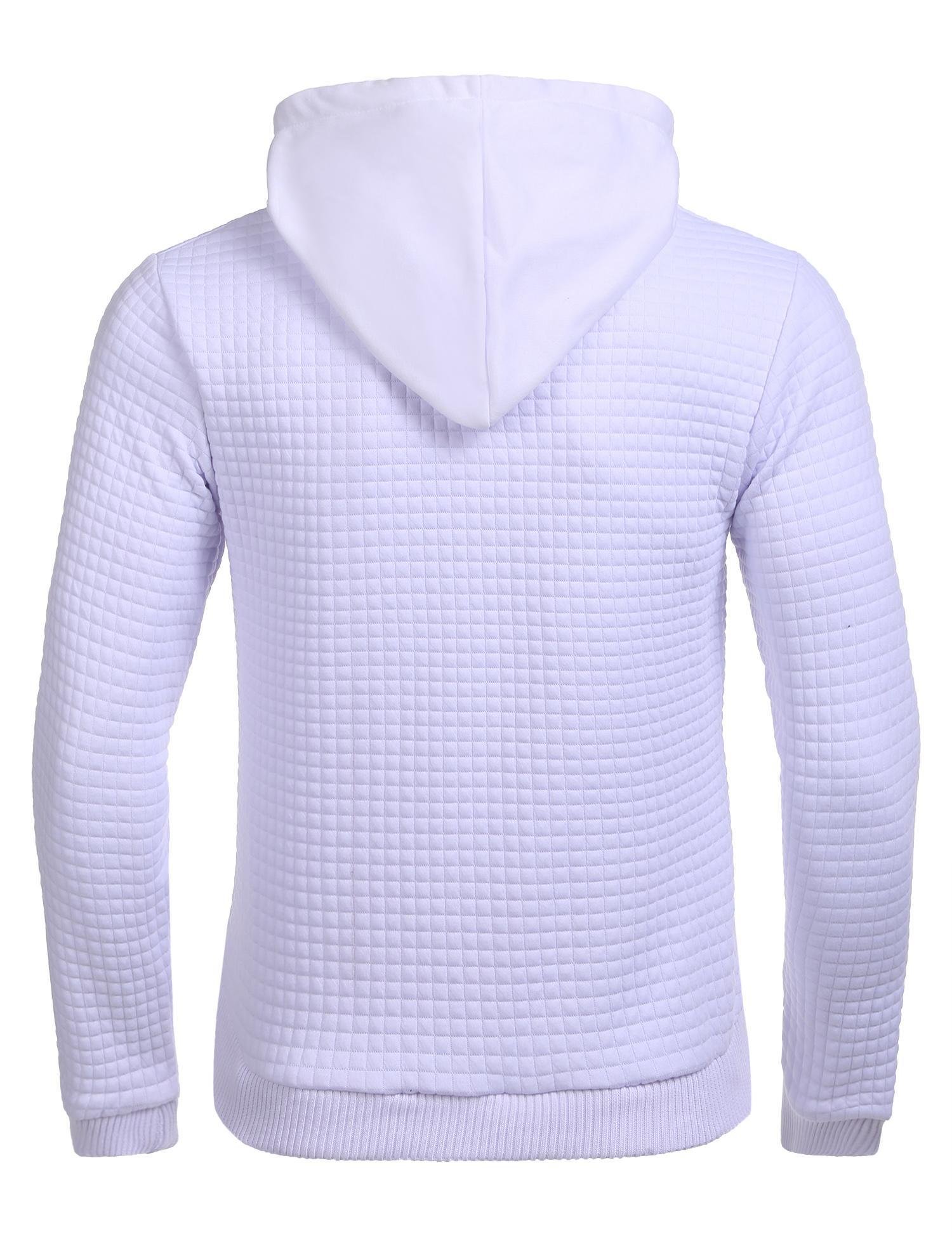 COOFANDY Felpa con Cappuccio da Uomo a Maniche Lunghe da Lavoro Pullover Jacquard a Quadri con Cappuccio