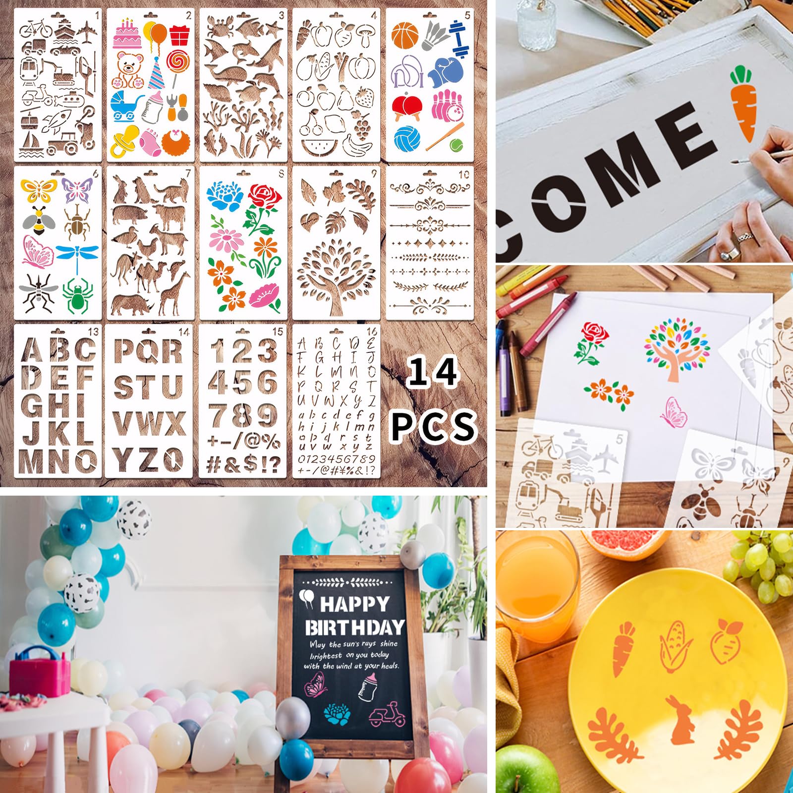 Baby Lätzchen zum Bemalen Set 12 Stück – 8 Baumwoll Bodys Kurzarm & 4 Doppellagige Lätzchen, 14 Textilstifte & Vorlagen für Babyparty Spiele