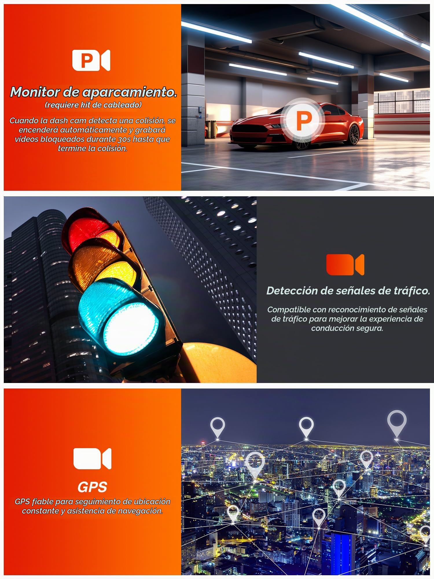 iZEEKER 4K Dash CAM, Cámara de Espejo Retrovisor 4K con Pantalla Táctil, Doble Dash CAM Coche con Tarjeta SD de 64 GB, GPS, Sensor G, Grabación en Bucle, Modo de Aparcamiento 24H, Visión Nocturna