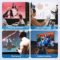 Vista 7 de Outdoor Projector Screen with Stand: LEORFI 150 inch Projector Screen Portable, Indoor Projections Screen and Stand, Rear Front Movie Screen 16:9 4K