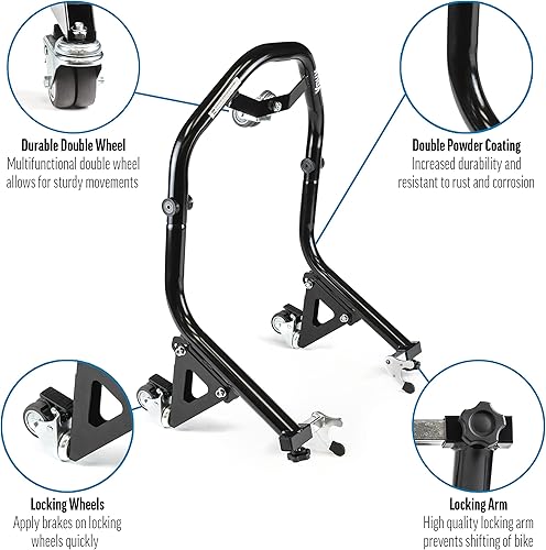 Miniatura 4 de Soportes de elevación para motocicleta con ruedas Dolly, horquilla delantera y accesorios de elevación de carrete trasero, compatibles con Suzuki