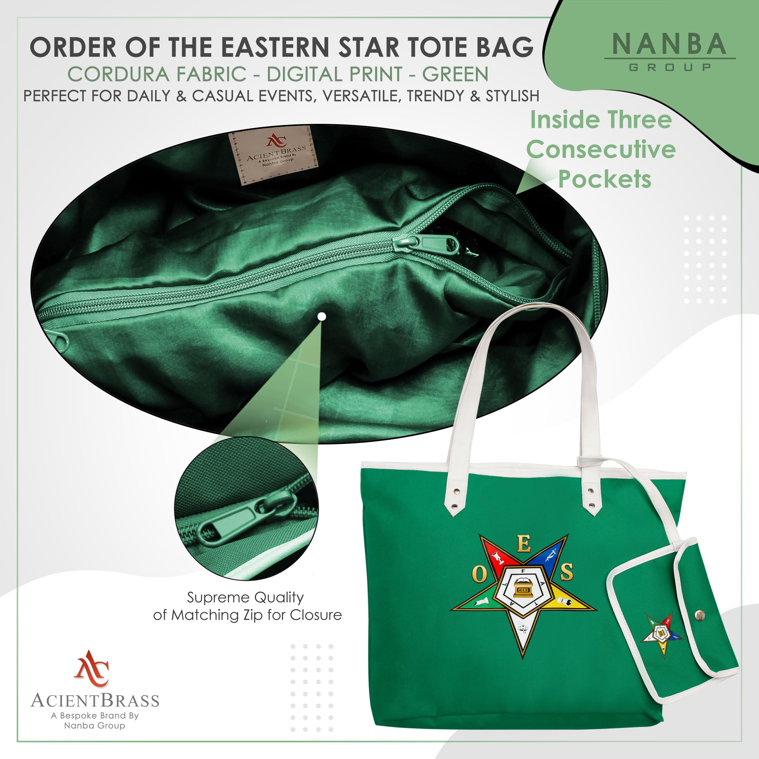 Order of the Eastern Star Tote Bag with OES Letters