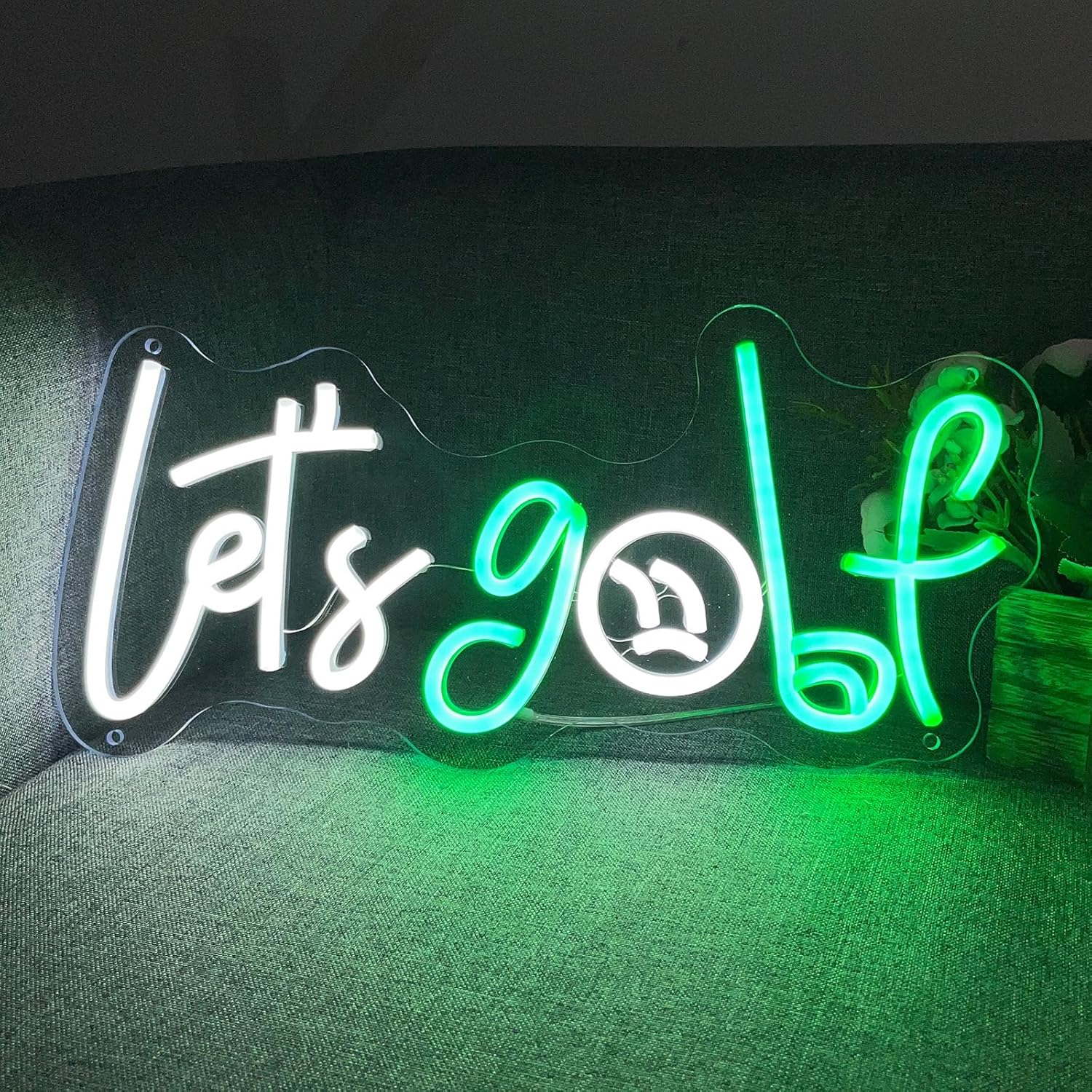Lets Stay Home Neon Signs-USB Acrylic Light Up Lights Signs for Room Bedroom Wall Indoor Decor Led Neon Light Sign 14.9×14.1 IN Bar Christmas Party Wedding Kid Girl boy Living Room Lounge Office White