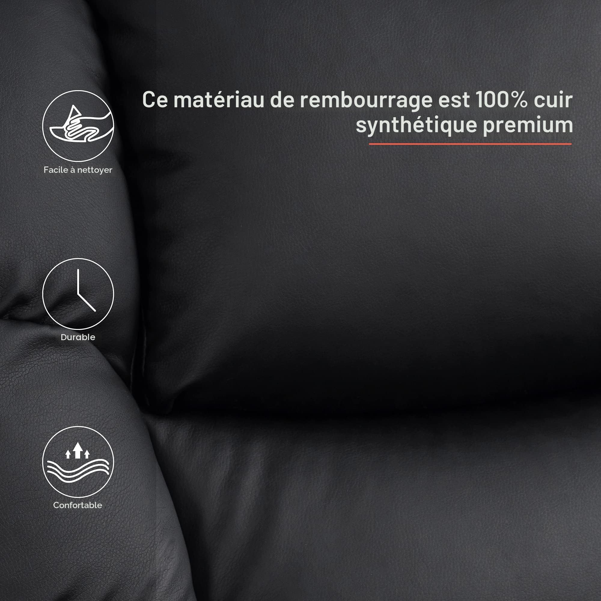 MCombo Fauteuil de Massage électrique inclinable et Vibrant (Noir)