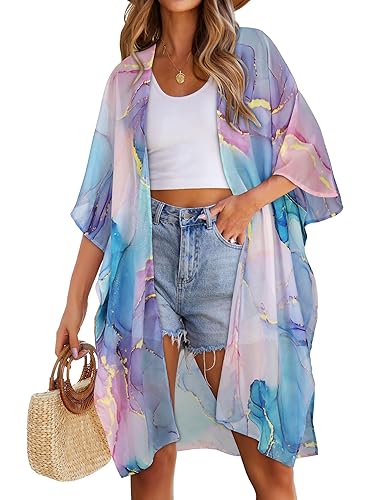 Women's Kimono Swimsuit Coverups Summer Beach Casual Loose Cardigans for
