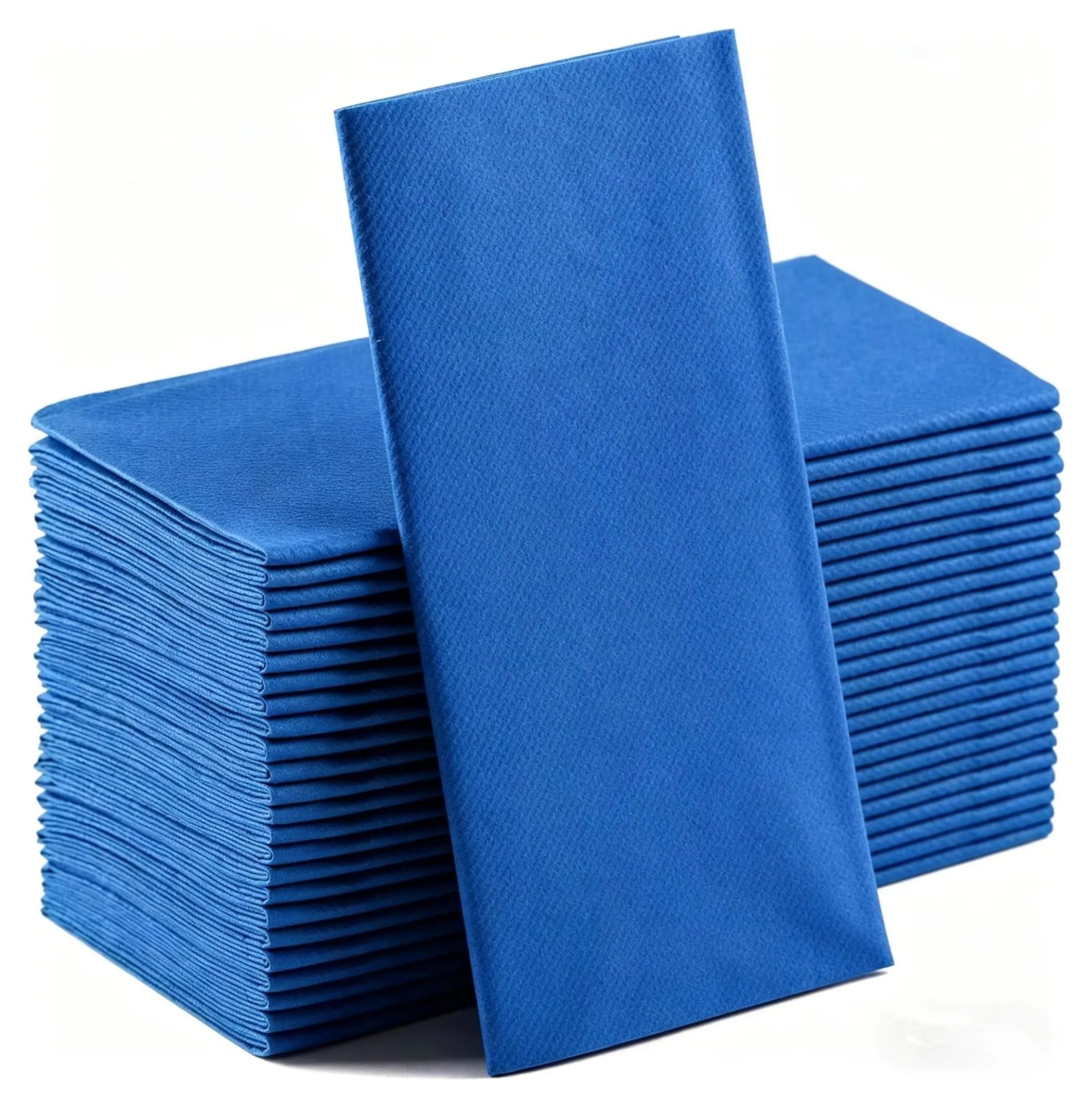 Cloth Napkins 100PCS Long Linen-Feel Dinner Paper Napkins,30 * 43cm Disposable,Soft Table Absorbent for Party Wedding(Blue)