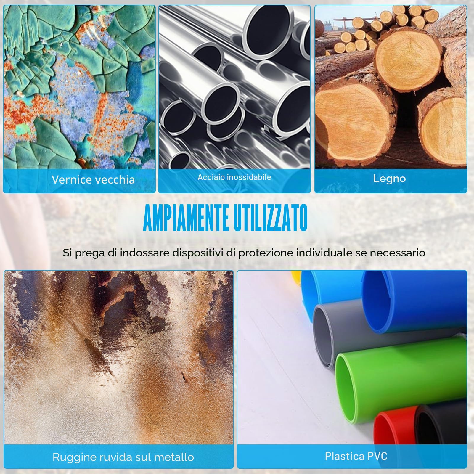 Set di 8 dischi lamellari Dischi lamellari per smerigliatrici angolari, Disco abrasivo Ø 76 mm x 10 mm, Dischi abrasivi di alta qualità in blu per metallo, legno e PVC, Adatto per smerigliatrici angol