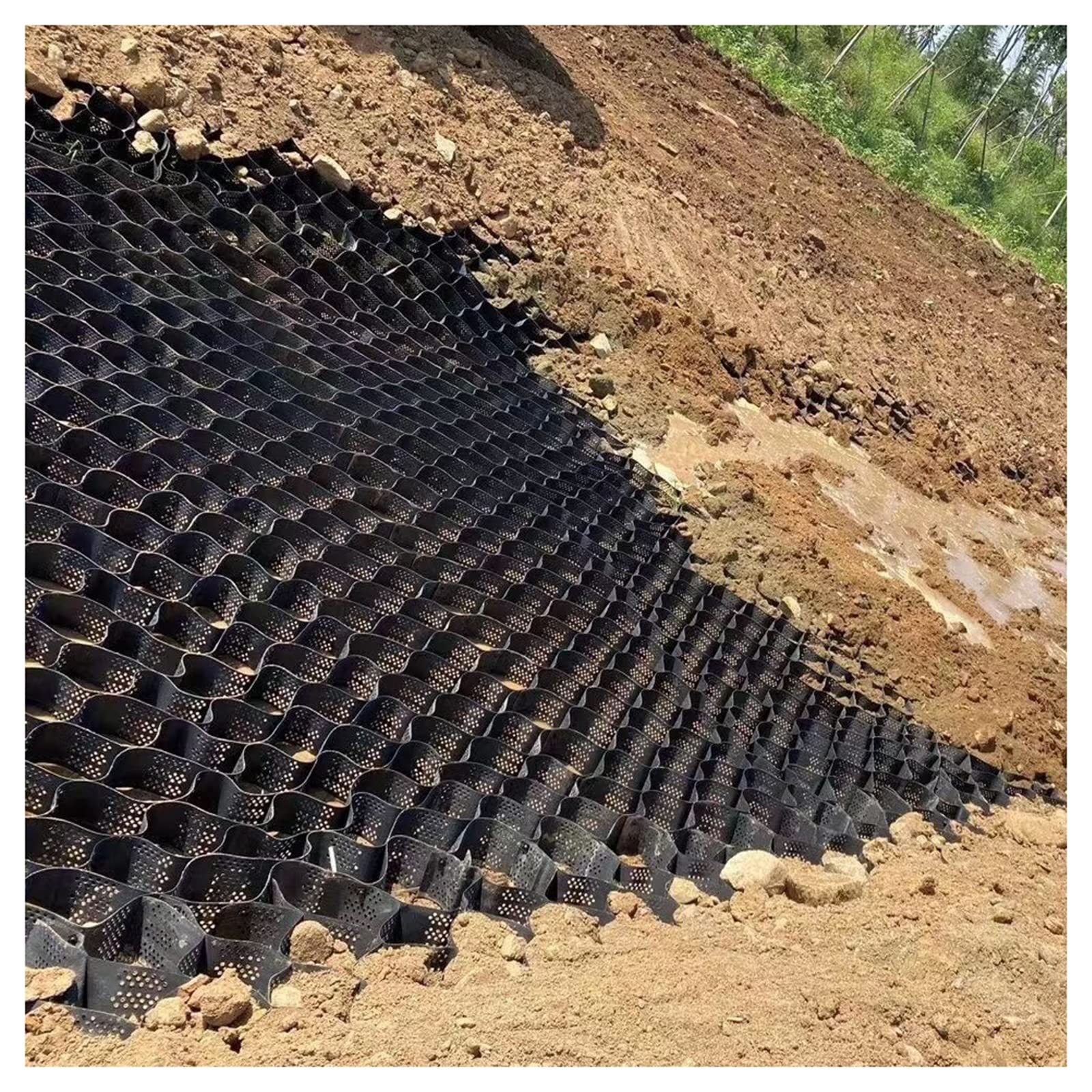 o Siatka do ścian oporowych, stabilizator żwiru, układarki do trawy, płyty o strukturze plastra miodu, do chodników i kształtowania krajobrazu, 2 x 2 x 2 m - i ciężka